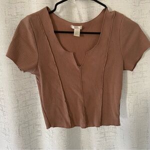 Bozzolo Mauve Short Sleeve Top